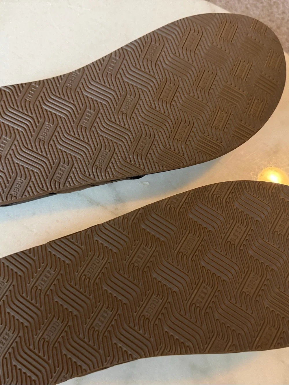 Reef Brown and Black Men's Leather Flip Flops